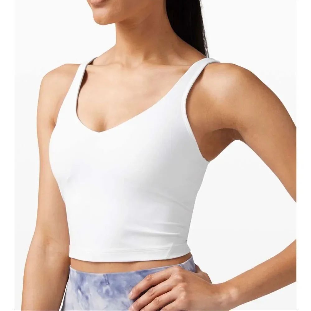 Lululemon Align tank M pulloverโyoga gym white top crop v-neck comfortable